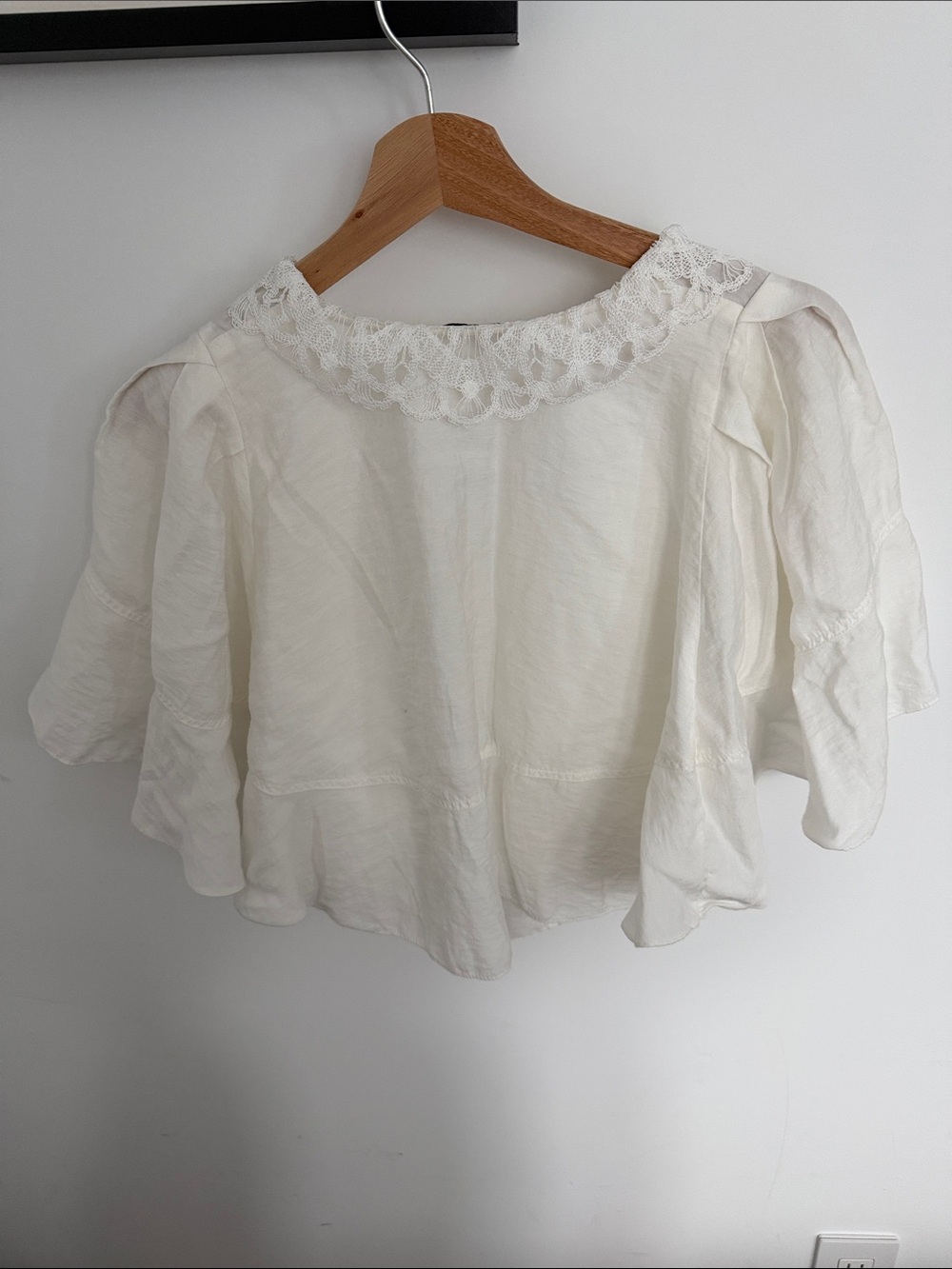 Sandro Paris White Ruffle Shirt - Picture 4 of 5